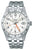 Bracelet de montre pour homme avec cadran argenté, aiguille GMT, guichet de date à 6 heures, bracelet en acier inoxydable