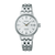 Seiko Presage Montre femme avec bracelet milanais argenté et cadran blanc