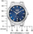 Herrenarmbanduhr Edelstahl mit blauem Zifferblatt, Zeigern und Datum 7