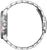 Montre bracelet en acier inoxydable, vue de côté avec maillons et couronne