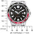 Montre bracelet en acier inoxydable avec cadran noir, anneau de chiffres rouge et Eco-Drive