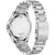 Citizen Herrenarmbanduhr, Rückseite mit Schriftzug und Edelstahlgliederband.