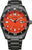 Citizen Eco-Drive Solar-Quarzuhr mit orangefarbenem Zifferblatt und schwarzem Edelstahlarmband