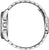 Herrenarmbanduhr mit silbernem Metallarmband; seitliche Bedienelemente am Gehäuse