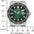 Herrenarmbanduhr mit grünem Zifferblatt, silberner Lünette und Datumsanzeige