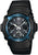 Montre pour homme avec boîtier noir, bracelet noir et cadran bleu lumineux