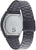 Casio Montre numérique vue arrière : fond en acier inoxydable, bracelet en métal noir