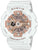 Casio Baby-G montre pour femme avec boîtier blanc et cadran orange, affichage numérique