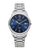Montre pour homme UMR Ruhla avec cadran bleu, bracelet à maillons en titane et affichage de la date
