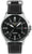 Bracelet de montre pour homme avec cadran noir, boîtier argenté et bracelet en cuir noir