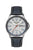 Herrenuhr mit blauem Zifferblatt, schwarzem Lederband, Automatik, Datumsfenster