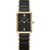 Damen-Armbanduhr von Bering mit schwarzem Keramikband und goldfarbenem Gehäuse, Saphirglas