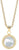 Collier doré à maille avec pendentif rond en nacre dans une couronne scintillante