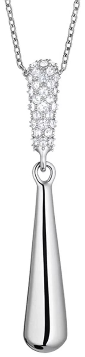 Collier argenté avec pendentif goutte et oxydes de zirconium scintillants