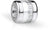 Charme en acier inoxydable avec pavage de zirconias et incrustations sombres, cylindrique