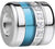 Edelstahl-Charms mit blauem Ringstreifen und Glitzersteinchen, silberfarben