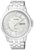 Montre pour homme : bracelet en acier inoxydable argenté, cadran blanc, fenêtre de date « LUN 7 »