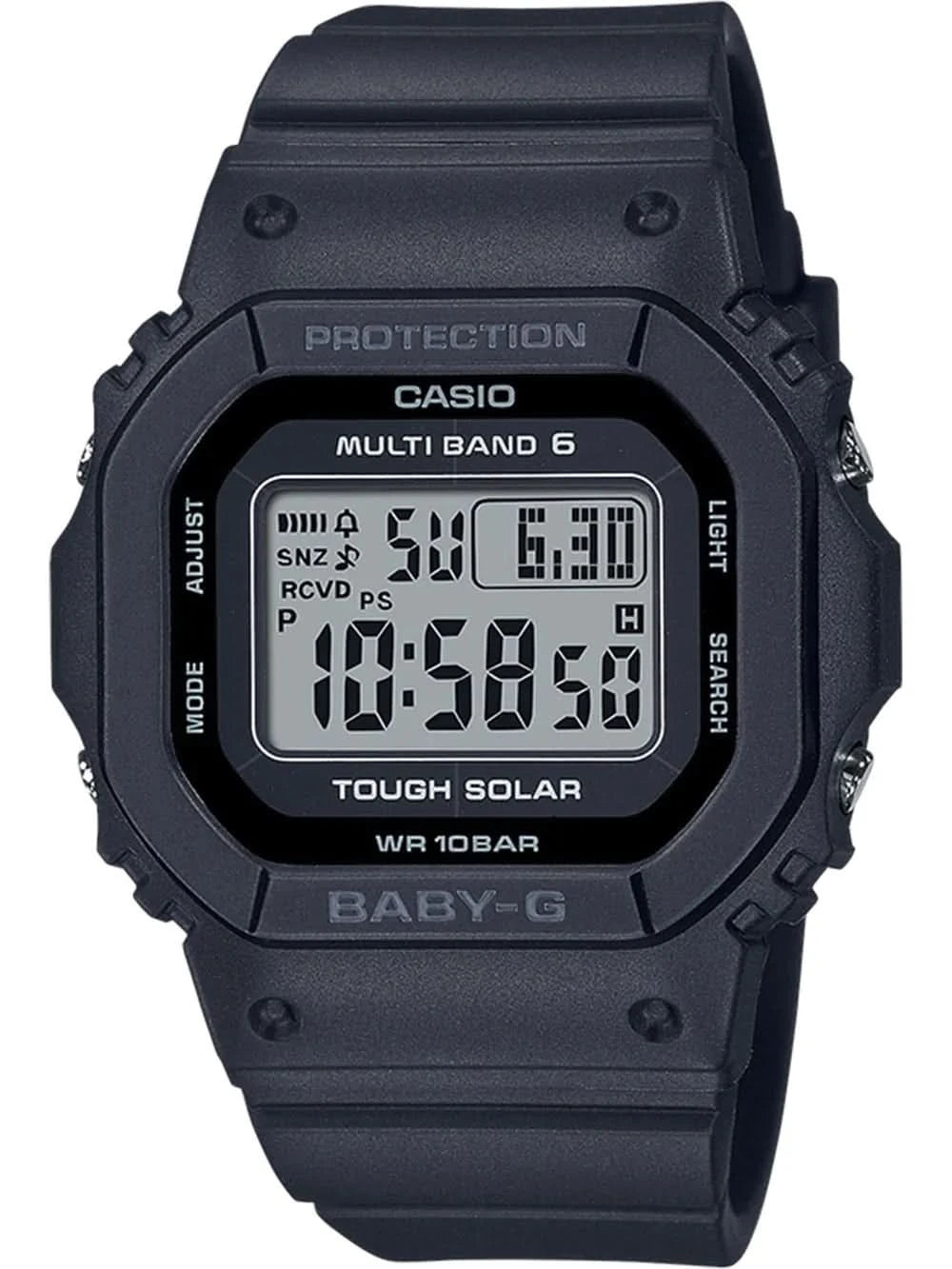 Casio Baby-G montre numérique pour femme avec bracelet en plastique bleu foncé et écran LCD