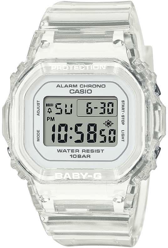 Casio Baby-G montre pour femme avec affichage numérique et boîtier en plastique transparent