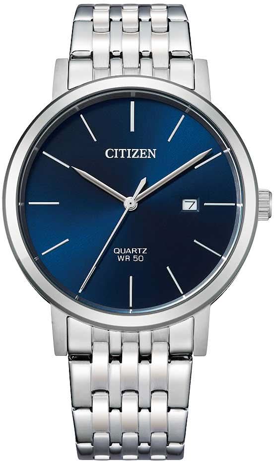 Bracelet de montre pour homme avec cadran bleu, aiguilles et bracelet en acier inoxydable