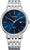 Bracelet de montre pour homme avec cadran bleu, aiguilles et bracelet en acier inoxydable