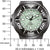 Montre bracelet pour homme de face avec cadran vert, boîtier et bracelet noirs