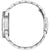 Herrenarmbanduhr mit silbernem Edelstahlgehäuse und Armband, sichtbare Krone