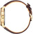 Page de montre pour homme avec boîtier et couronne dorés, bracelet en cuir bordeaux