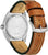 Bracelet avec bracelet en cuir marron, fond de boîtier en acier inoxydable, œillets et gravure visibles