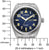 Bracelet de montre pour homme avec cadran bleu et boîtier argenté, avec dimensions