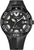 Montre de plongée avec cadran noir, index verts et lunette tournante