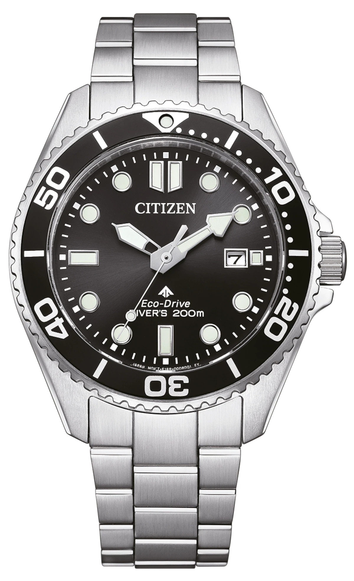 Montre Citizen Promaster pour homme avec cadran noir, bracelet et lunette en acier