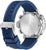 Fond de montre pour homme avec boîtier en acier inoxydable, fond vissé et bracelet en silicone bleu