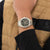 Herrenarmbanduhr BOSS mit schwarzem Zifferblatt, silbernem Edelstahlband und Chronograph
