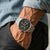 BOSS Herrenarmbanduhr mit Chronograph, schwarzem Zifferblatt und Edelstahlarmband