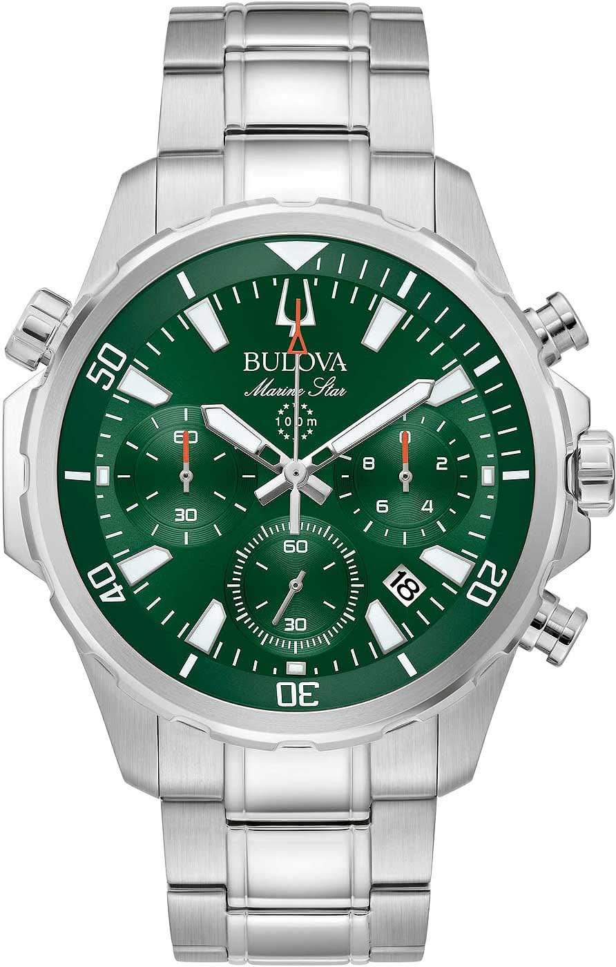Montre Bulova Marine Star pour homme avec cadran vert, bracelet en acier inoxydable