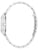 Bulova Damenuhr seitlich mit silbernem Metallarmband und ausgeprägtem Gehäuse