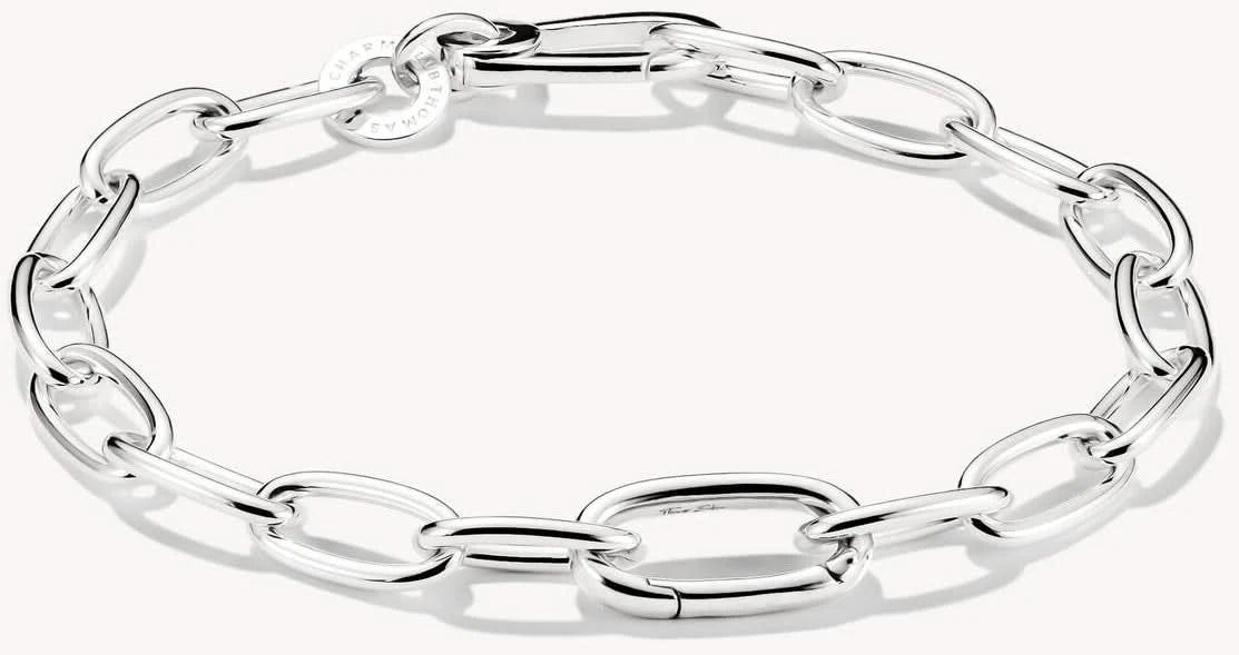 Bracelet jonc en argent avec maillons fermés et lien Connect