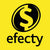efecty Logo mit schwarzem Dollar-Symbol auf gelbem Hintergrund.