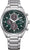 Bracelet de montre pour homme avec cadran vert, look chronographe et bracelet en métal