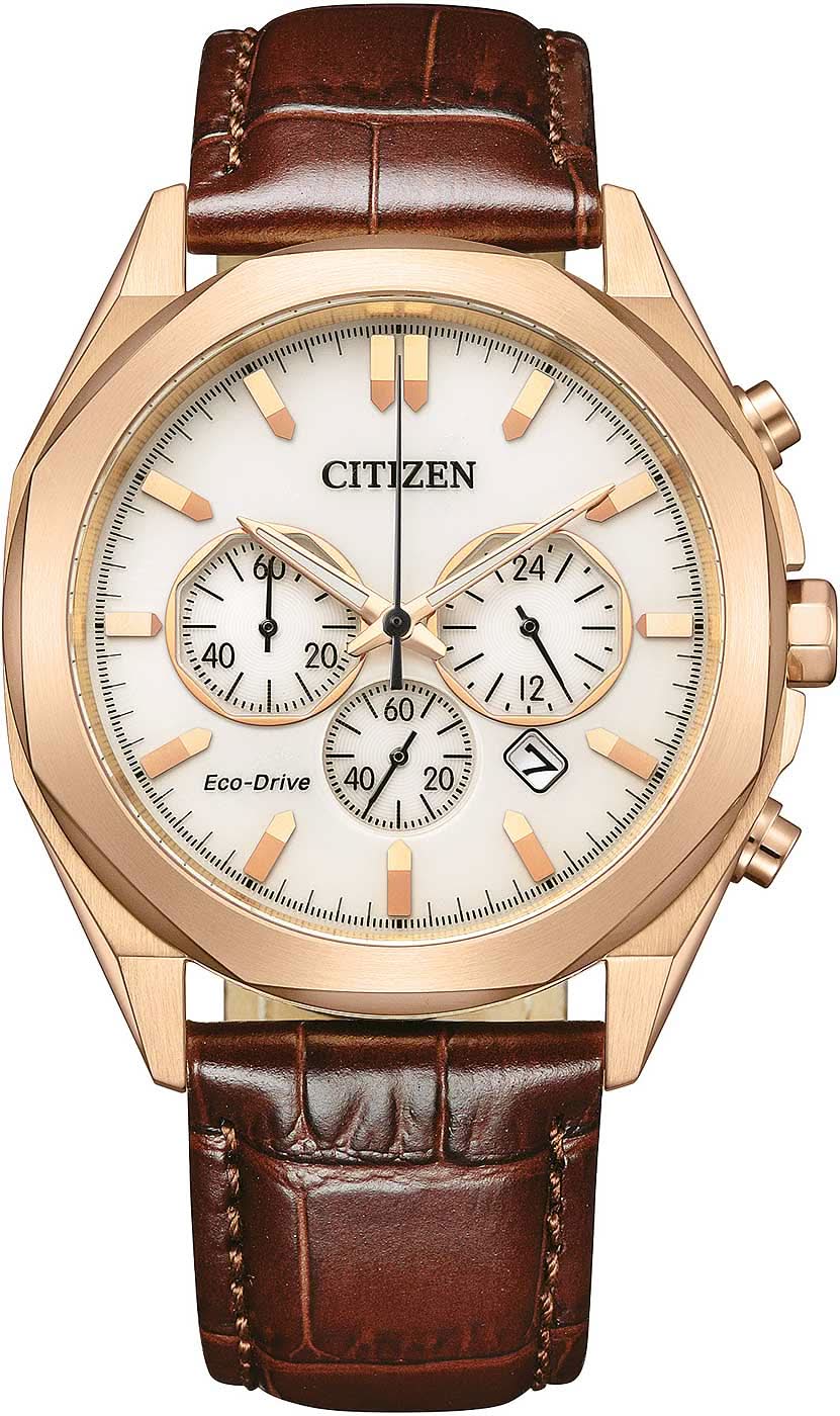 Montre Citizen CA4593-15A pour homme • Eco-Drive Solaire • Bracelet en cuir