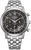 Citizen Herrenuhr mit schwarzem Zifferblatt, Chronographen-Zählern und Edelstahlarmband