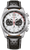 Citizen Herrenuhr mit schwarzem Lederband, silbernem Gehäuse und weißem Zifferblatt
