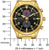 Goldene Herrenuhr mit schwarzem Zifferblatt und drei Zeigern, Chrono-Subdials