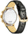 Fond de boîtier de montre avec inscription et bracelet en cuir noir, attaches dorées