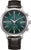 Montre Citizen pour homme : cadran vert foncé, aiguilles, bracelet en cuir