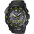 Casio Pro Trek Herrenuhr in Schwarz mit analog-digitalem Zifferblatt und gelben Markierungen