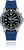 Montre homme avec bracelet en silicone bleu, cadran noir et lunette argentée
