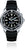 Montre homme avec cadran noir, lunette en acier inoxydable et bracelet en silicone noir