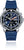 Montre homme : bracelet en caoutchouc bleu, cadran noir avec affichage de la date